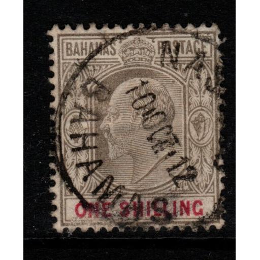 BAHAMAS SG68 1907 1/= BROWNISH GREY & CARMINE USED