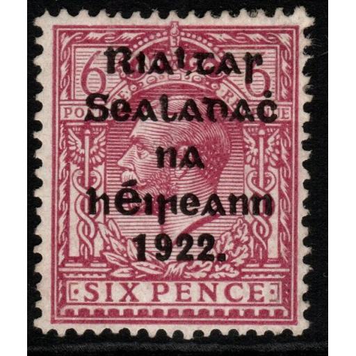 IRELAND SG14 1922 6d REDDISH PURPLE THOM OVERPRINT MTD MINT