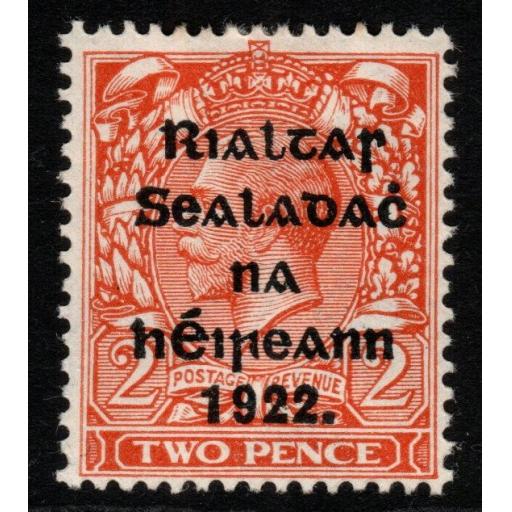 IRELAND SG33 1922 2d ORANGE DIE I MTD MINT