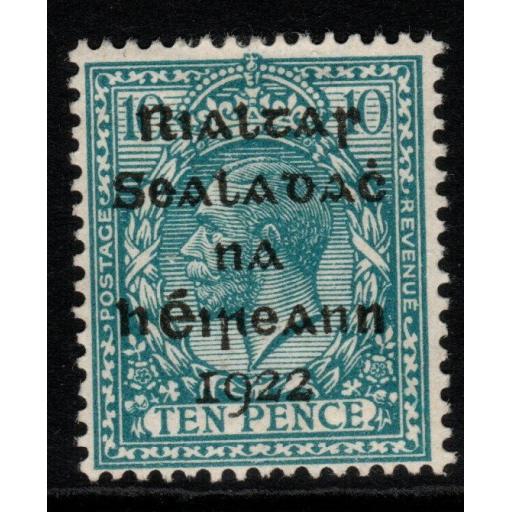 IRELAND SG42 1922 10d TURQUOISE-BLUE MTD MINT