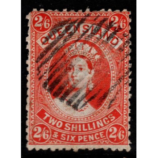 QUEENSLAND SG153 1882 2/6 VERMILION USED