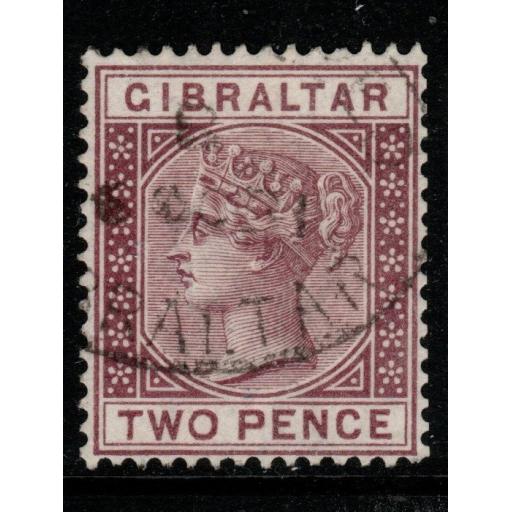 GIBRALTAR SG10 1886 2d BROWN-PURPLE USED