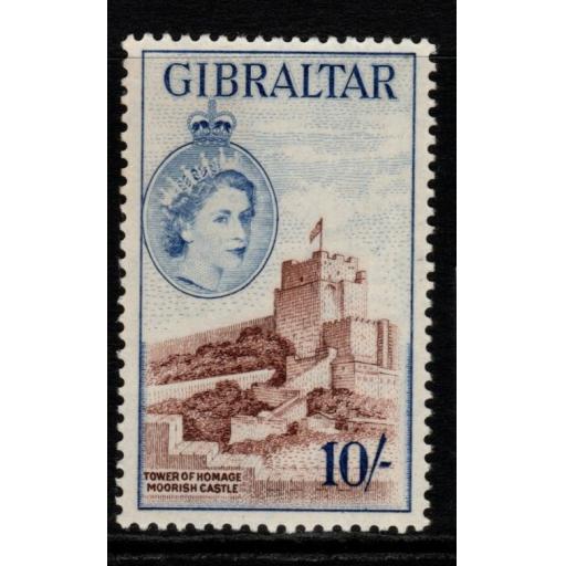 GIBRALTAR SG157 1953 10/= DEFINITIVE MNH