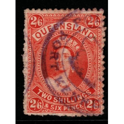 QUEENSLAND SG158 1886 2/6 VERMILION USED