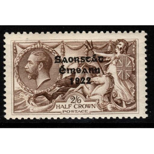 IRELAND SG64 1922 2/6 CHOCOLATE-BROWN MTD MINT