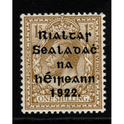 IRELAND SG51 1922 1/= OLIVE-BISTRE MTD MINT