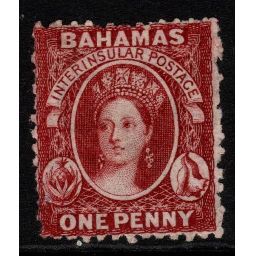 BAHAMAS SG25 1875 1d VERMILION UNUSED