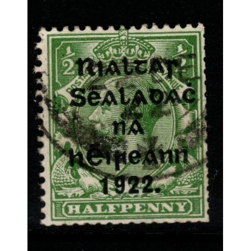 IRELAND SG26 1922 ½d GREEN USED