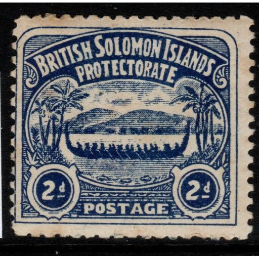 BRITISH SOLOMON IS. SG3 1907 2d INDIGO MTD MINT