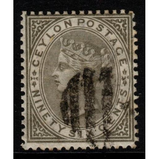 CEYLON SG132 1872 96c DRAB USED