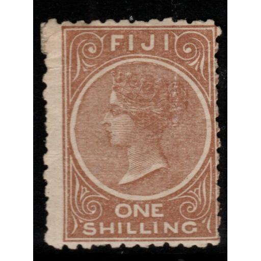 FIJI SG64 1881 1/= PALE BROWN GUM CREASES MTD MINT