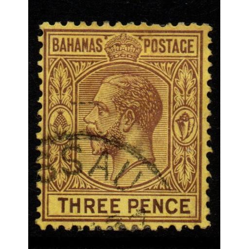 BAHAMAS SG120a 1937 3d PURPLE/ORANGE-YELLOW FINE USED