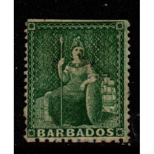BARBADOS SG58 1873 (½d) GREEN UNUSED