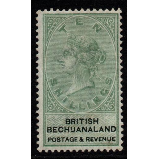 BECHUANALAND SG19 1888 10/= GREEN & BLACK MTD MINT