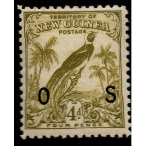 NEW GUINEA SGO48 1932 4d OLIVE-GREEN MTD MINT