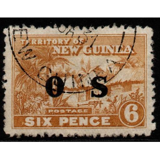 NEW GUINEA SGO27a 1931 6d YELLOW-BROWN FINE USED