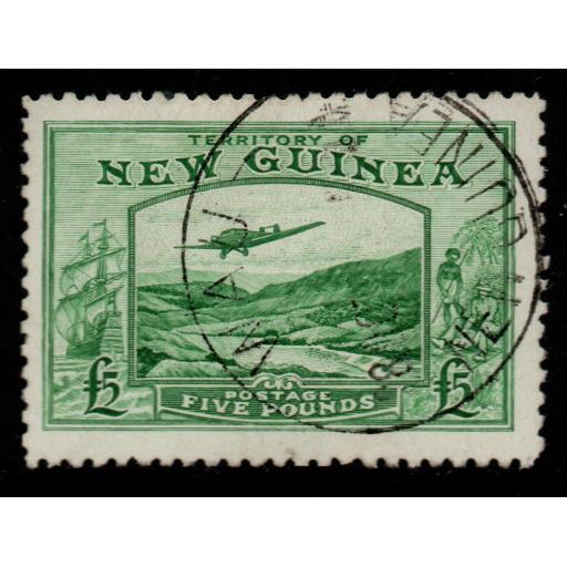 NEW GUINEA SG205 1935 £5 EMERALD-GREEN FINE USED