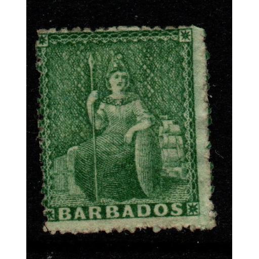 BARBADOS SG43 1870 (½d) GREEN UNUSED