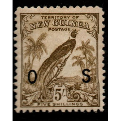 NEW GUINEA SGO54 1932 5/= OLIVE-BROWN TONING MTD MINT