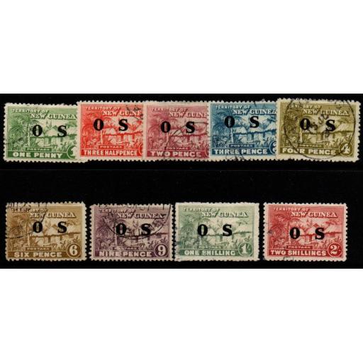 NEW GUINEA SGO22/30 1925-31 OFFICIAL SET FINE USED