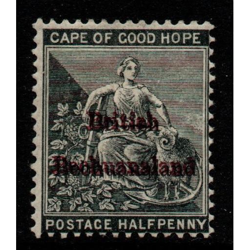 BECHUANALAND SG1b 1885 ½d GREY-BLACK OVPT DOUBLE LAKE & BLACK RPS CERT MTD MINT