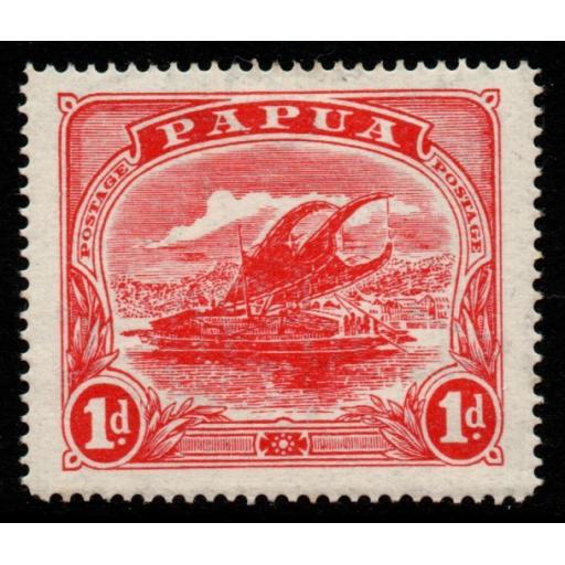 PAPUA SG92a 1915 1d PALE SCARLET p14 MTD MINT