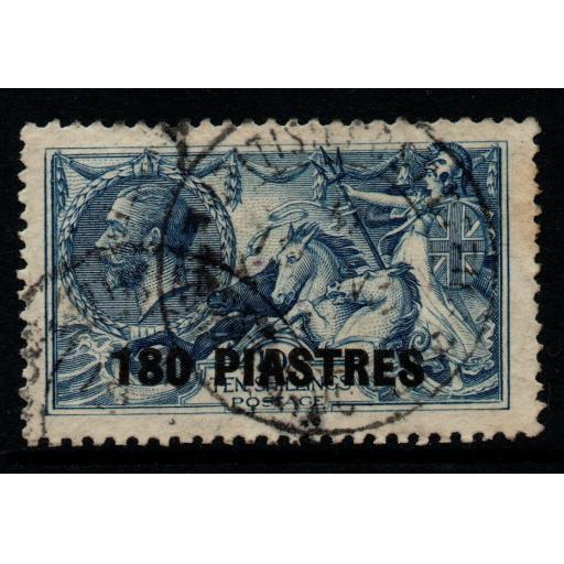 BRITISH LEVANT SG50 1921 180pi on 10/= DULL GREY-BLUE FINE USED