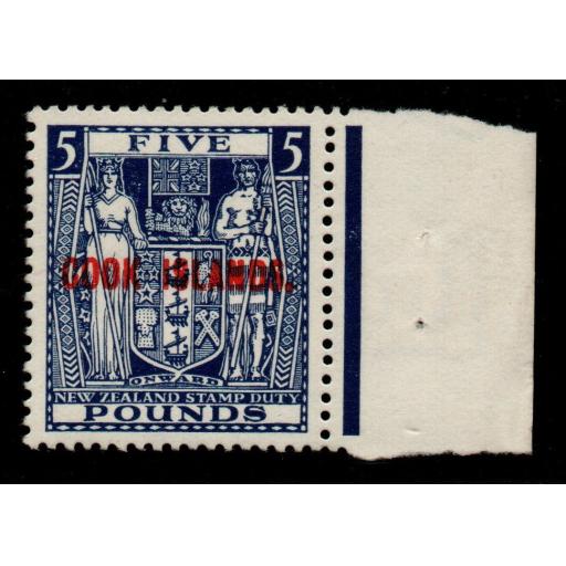 COOK ISLANDS SG98b 1932 £5 INDIGO-BLUE MNH