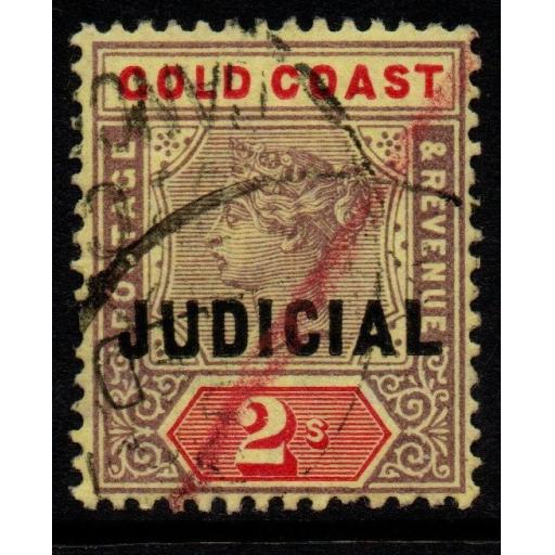 GOLD COAST Bft5 1899 2/= LILAC & RED/YELLOW USED