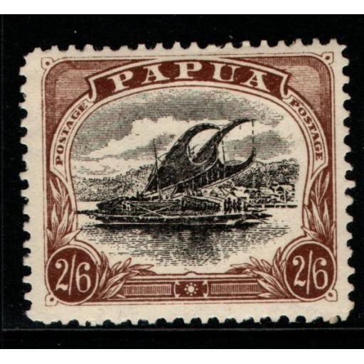 PAPUA SG48 1909 2/6 BLACK & CHOCOLATE p11 TYPE A MTD MINT