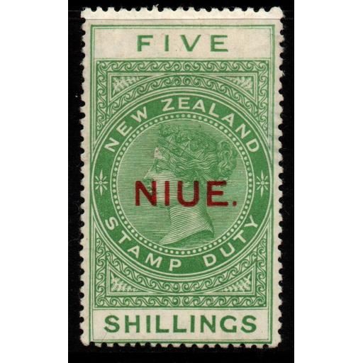 NIUE SG35 1918 5/= YELLOW-GREEN MTD MINT