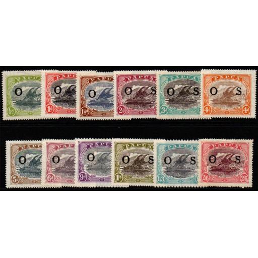 PAPUA SGO55/66 1931-2 OFFICIAL SET MTD MINT