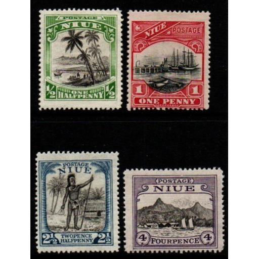 NIUE SG44/7 1925-7 DEFINITIVE SET WMK & NEW VALUES MTD MINT