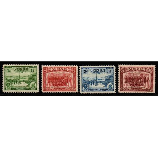 PAPUA SG146/9 1934 50th ANNIV OF DECLARATION OF BRITISH PROTECTORATE MTD MINT