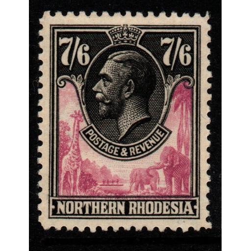 NORTHERN RHODESIA SG15 1925 7/6 ROSE-PURPLE & BLACK MNH