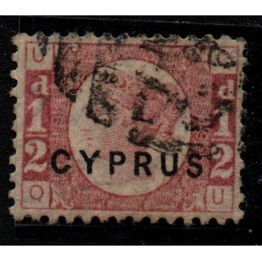 CYPRUS SG1 pl.19 1880 ½d ROSE USED
