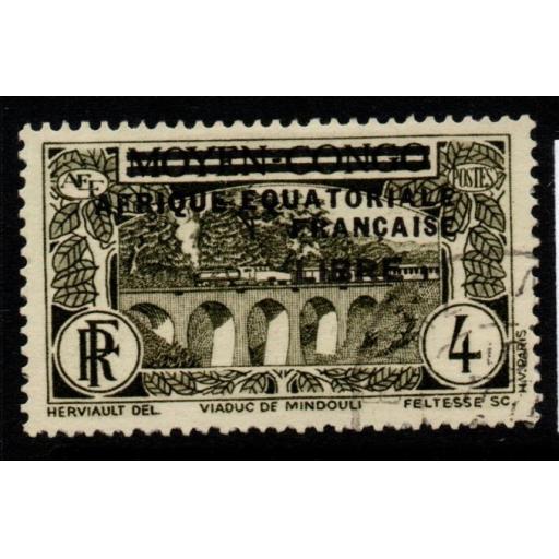 FRENCH EQUATORIAL AFRICA SG118 1940 4c BRONZE-GREEN AIR STAMP FINE USED