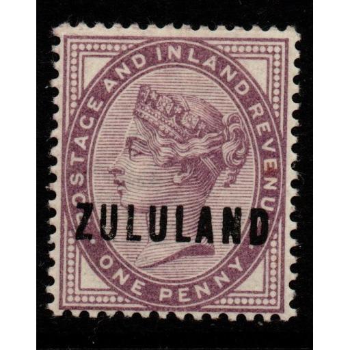 ZULULAND SG2 1888 1d DEEP PURPLE MNH