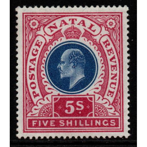 NATAL SG140 1902 5/= DULL BLUE & ROSE MNH