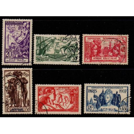 FRENCH EQUATORIAL AFRICA SG27/32 1937 INTERNATIONAL EXHIBITION FINE USED