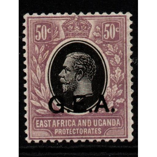 TANGANYIKA SG65 1921 50c BLACK & DULL PURPLE MNH