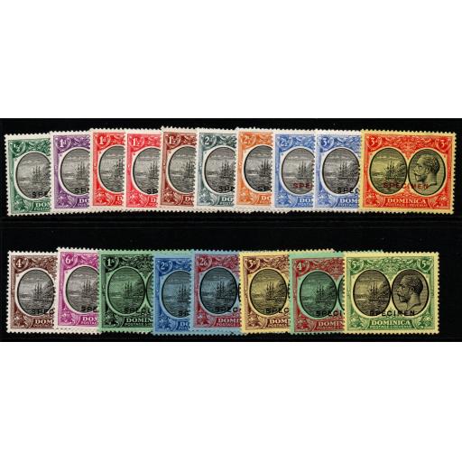 DOMINICA SG71/88s 1923-33 MULT SCRIPT SPECIMEN SET MTD MINT