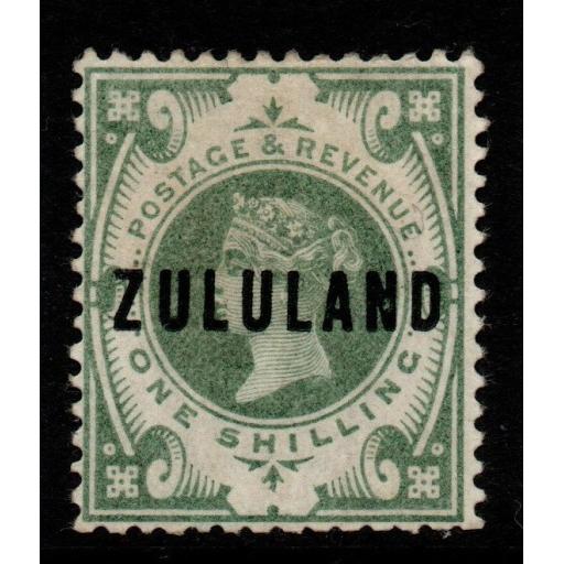 ZULULAND SG10 1892 1/= DULL GREEN MNH