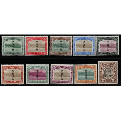 DOMINICA SG27/36s 1903-7 SPECIMEN SET MTD MINT