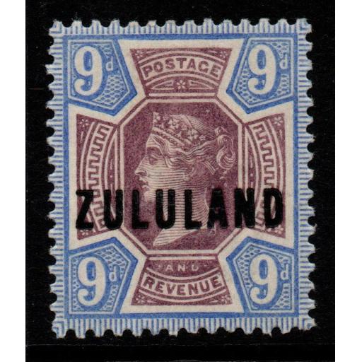 ZULULAND SG9 1892 9d DULL PURPLE & BLUE MNH