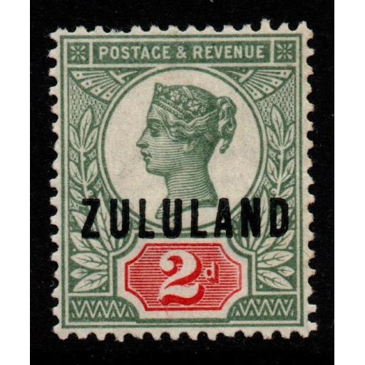 ZULULAND SG3 1888 2d GREY-GREEN & CARMINE MNH