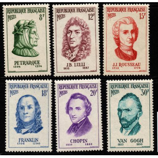 FRANCE SG1307/12 1956 FAMOUS MEN MNH
