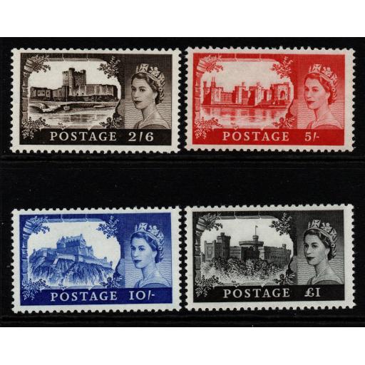 GB SG536/9a 1958 CASTLES SET 1st DLR PRINTING MNH
