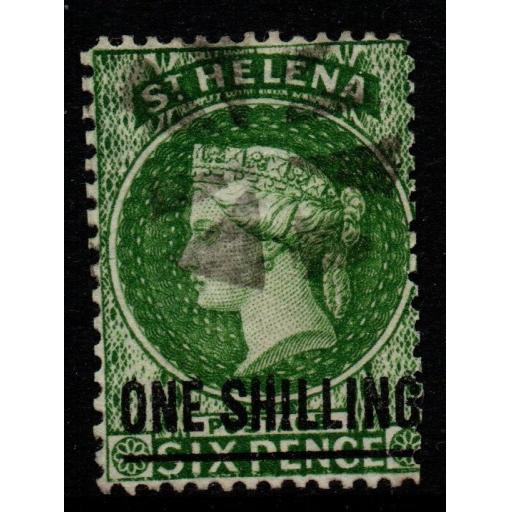 ST.HELENA SG26 1876 1/= DEEP GREEN p14x12½ USED