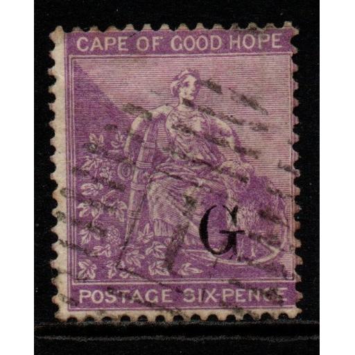 GRIQUALAND WEST SG13d 1877 6d DEEP LILAC 2nd PRINTING USED
